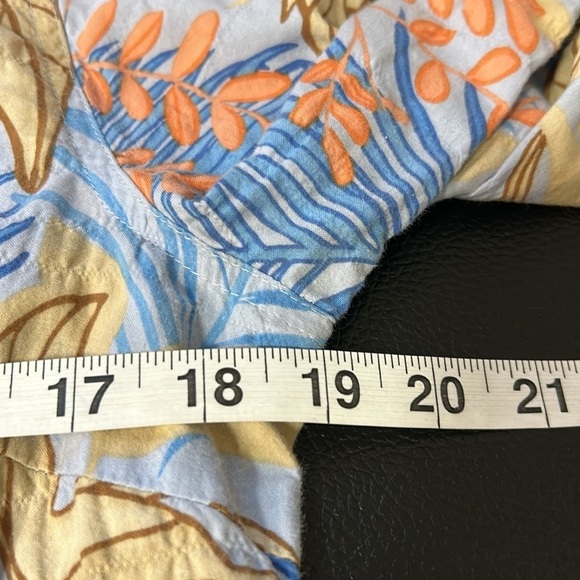 J McLaughlin Lois Shirt Blue Tropical Palm Print Long Sleeve Button Front Sz S - Picture 14 of 16